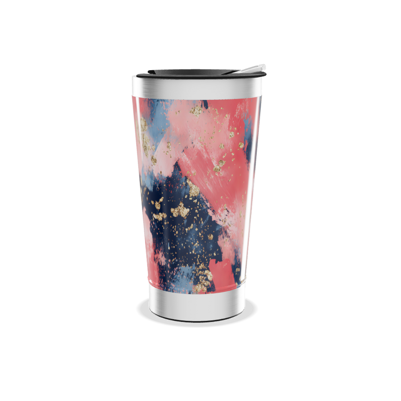 Copo Térmico - Abstrato Rosa e Azul