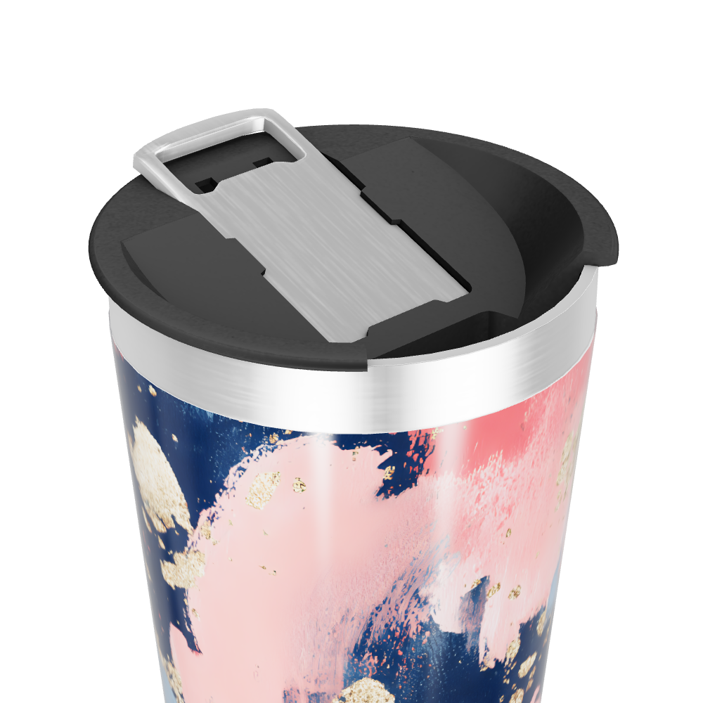 Copo Térmico - Abstrato Rosa e Azul
