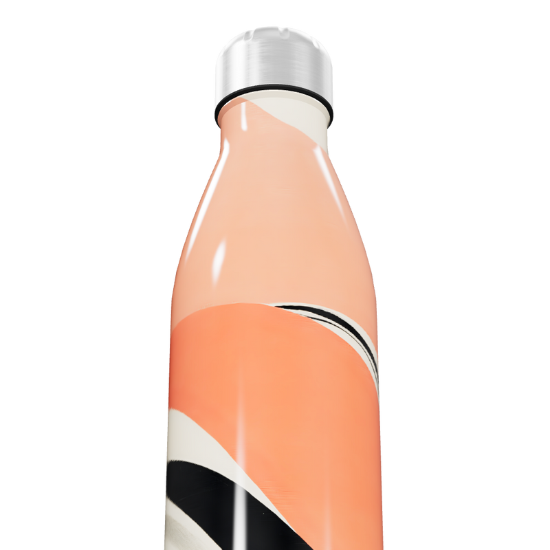 Garrafa Inox - Estampa Laranja e Preta