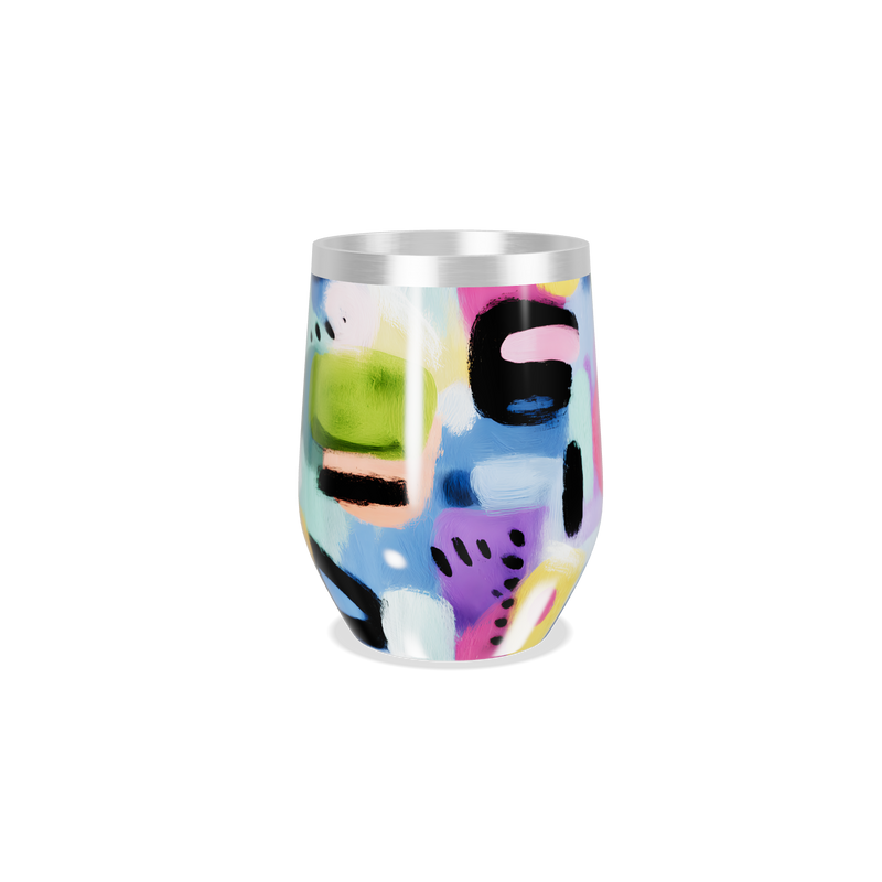 Copo Térmico Slim - Estampa Abstrata Colorida