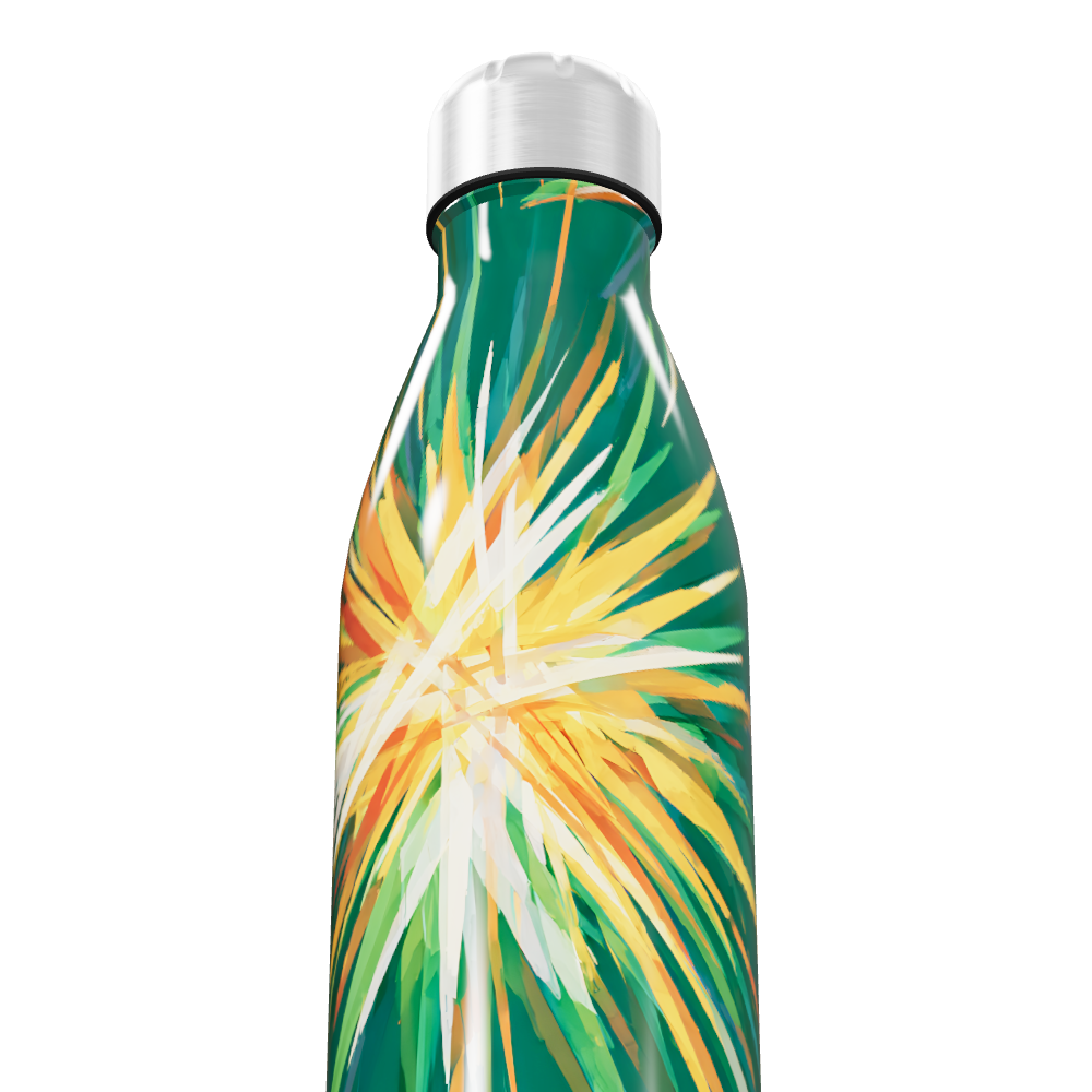 Garrafa Inox - Estampa Tropical Verde