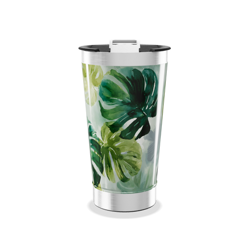 Copo Térmico - Folhagem Verde Inox