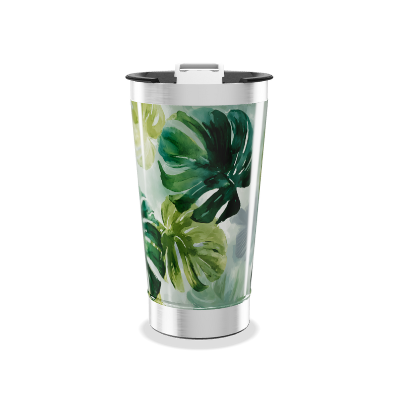 Copo Térmico - Folhagem Verde Inox