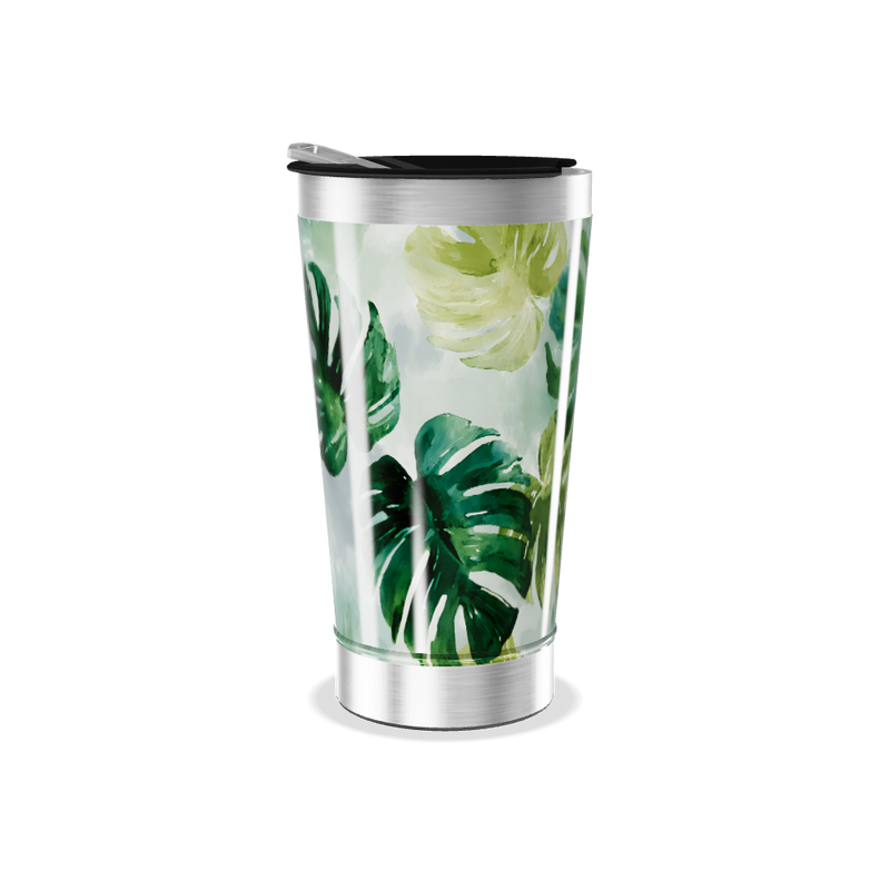 Copo Térmico - Folhagem Verde Inox