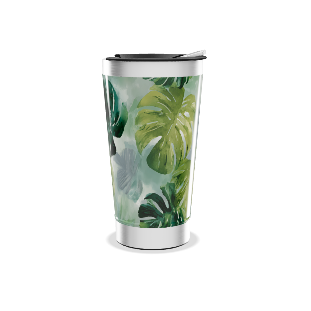 Copo Térmico - Folhagem Verde Inox