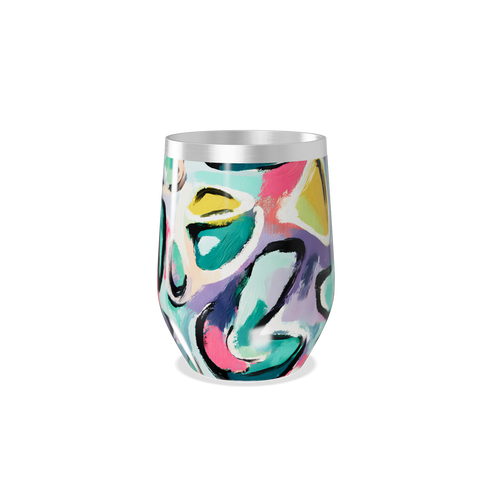 Copo Térmico Slim - Estampa Abstrata Colorida