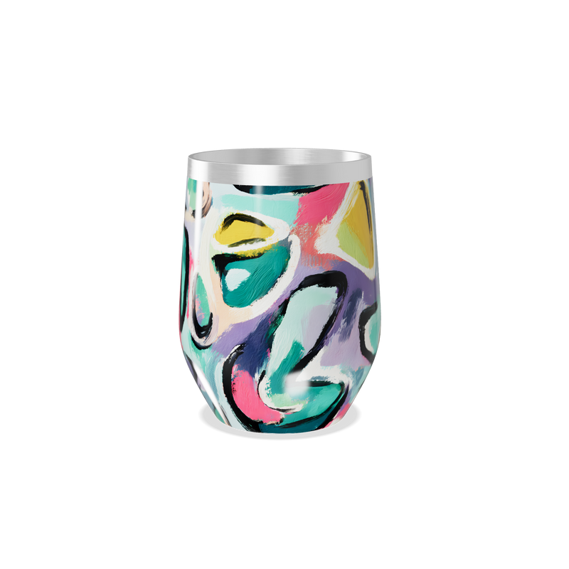 Copo Térmico Slim - Estampa Abstrata Colorida