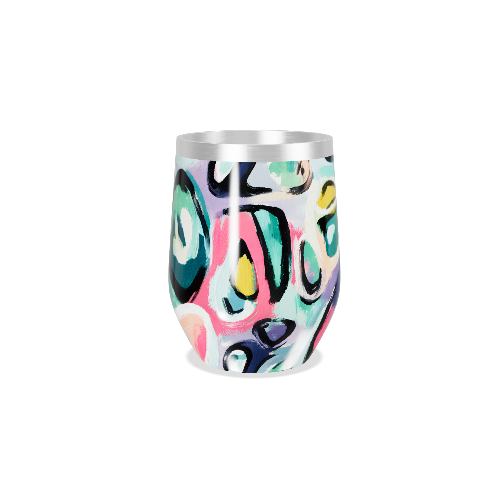 Copo Térmico Slim - Estampa Abstrata Colorida