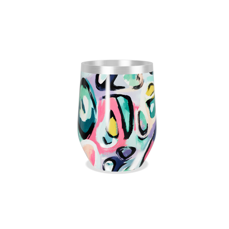 Copo Térmico Slim - Estampa Abstrata Colorida