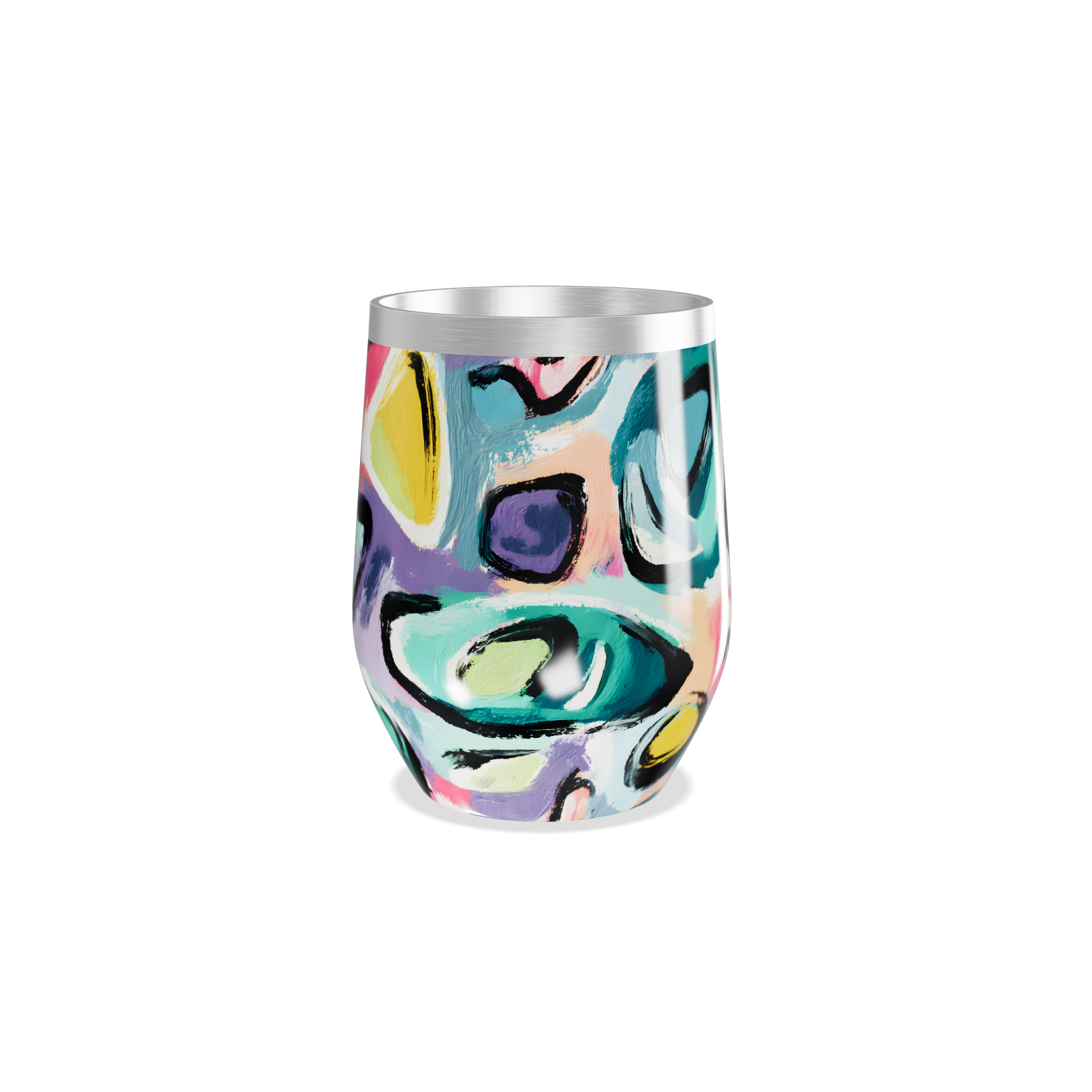 Copo Térmico Slim - Estampa Abstrata Colorida