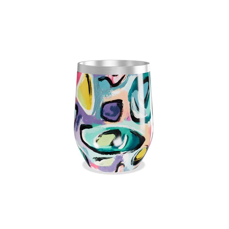 Copo Térmico Slim - Estampa Abstrata Colorida