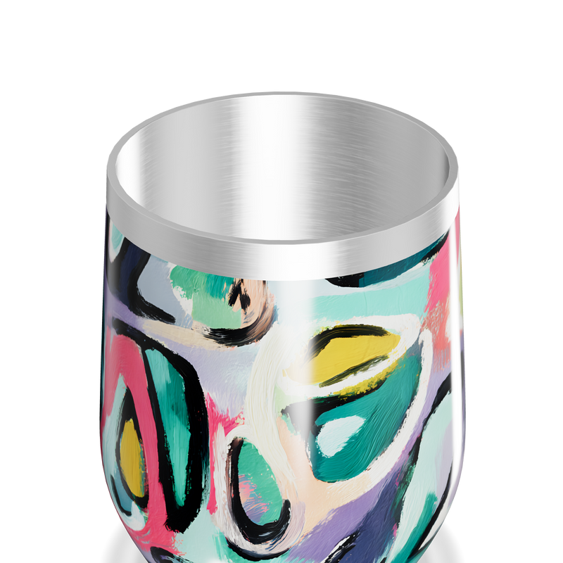 Copo Térmico Slim - Estampa Abstrata Colorida