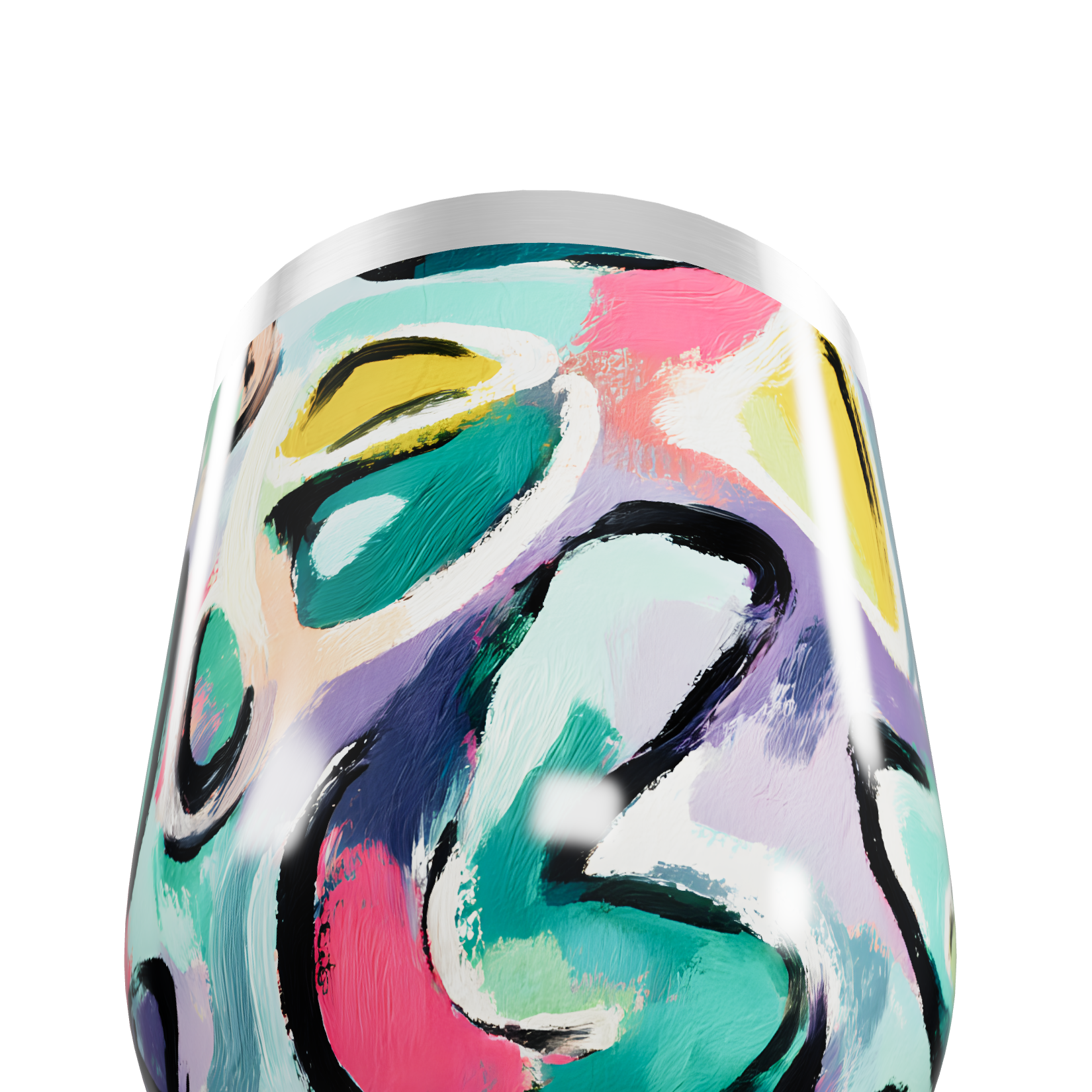 Copo Térmico Slim - Estampa Abstrata Colorida