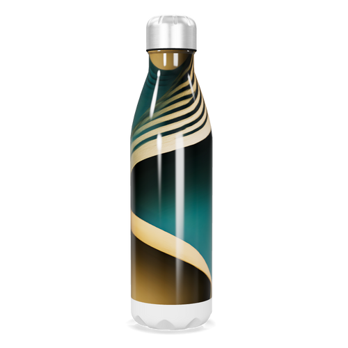 Garrafa Inox - Verde com Listras Decorativas