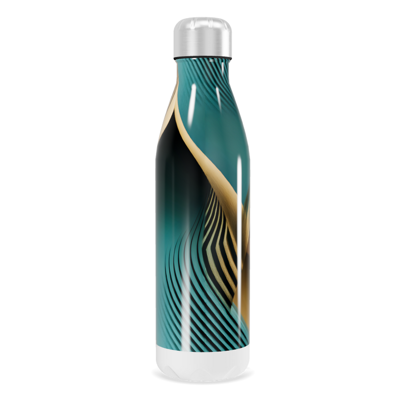 Garrafa Inox - Verde com Listras Decorativas