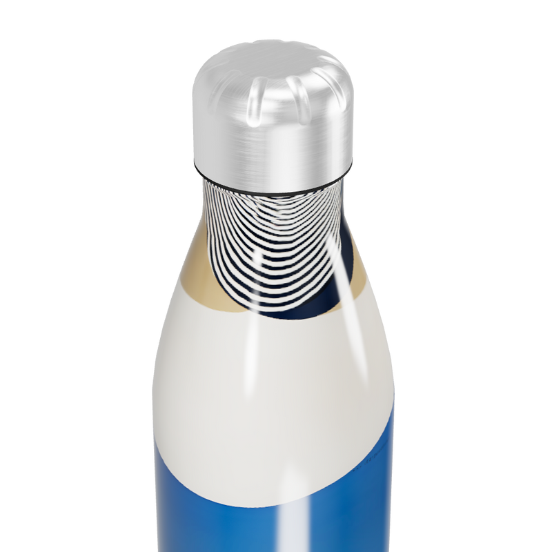 Garrafa Inox - Azul com Estampa Ondulada