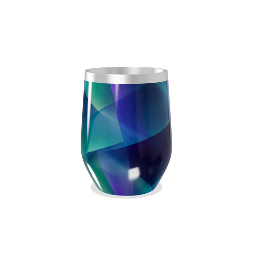 Copo Térmico Slim - Azul Geométrico Aço Inox