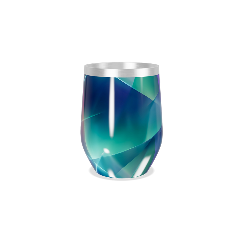 Copo Térmico Slim - Azul Geométrico Aço Inox