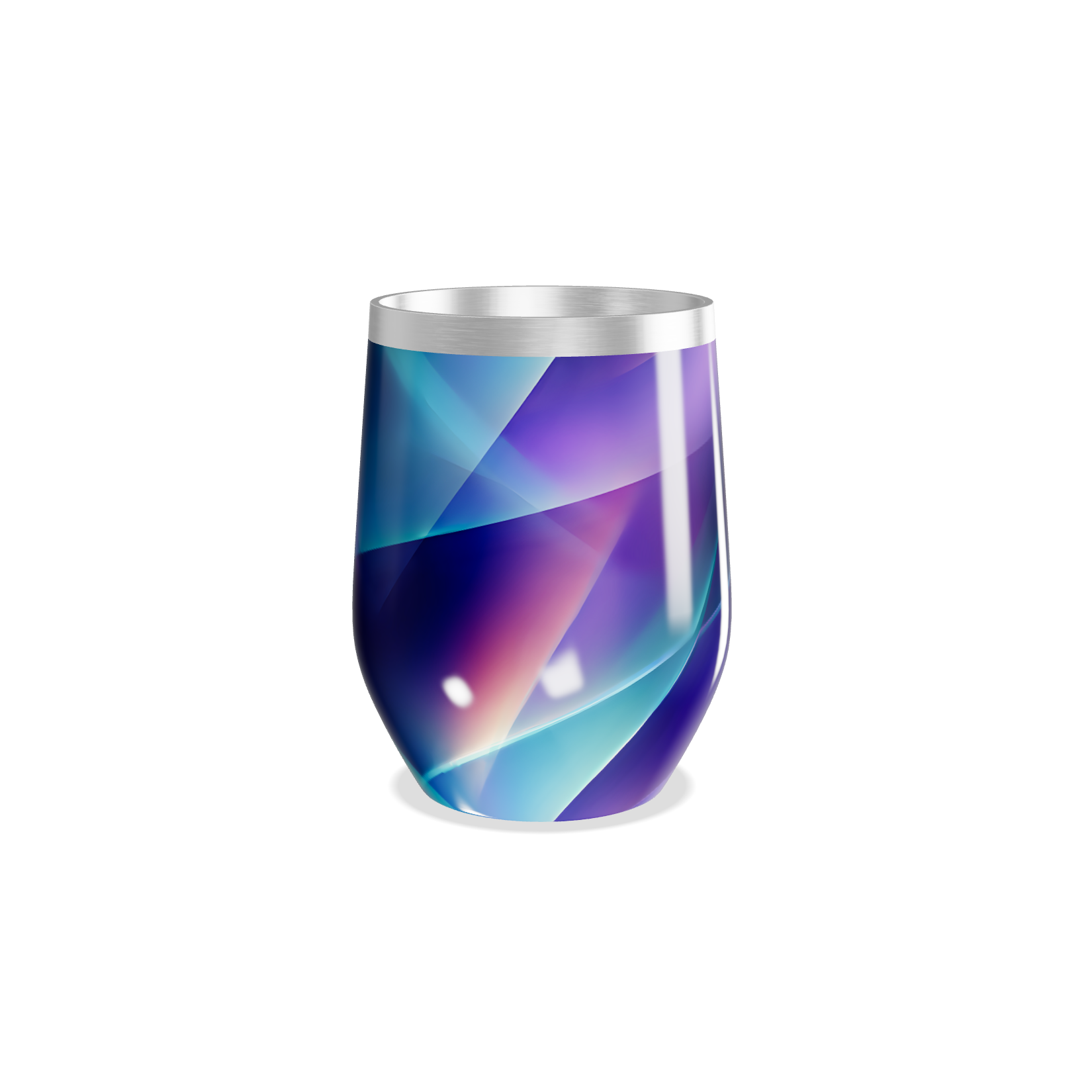 Copo Térmico Slim - Azul Geométrico Aço Inox