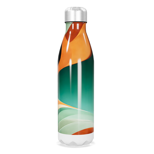 Garrafa Inox Estampada Verde e Laranja