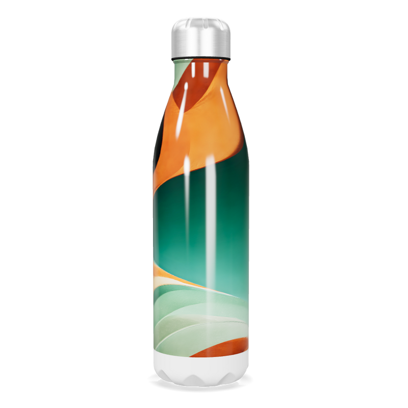 Garrafa Inox Estampada Verde e Laranja
