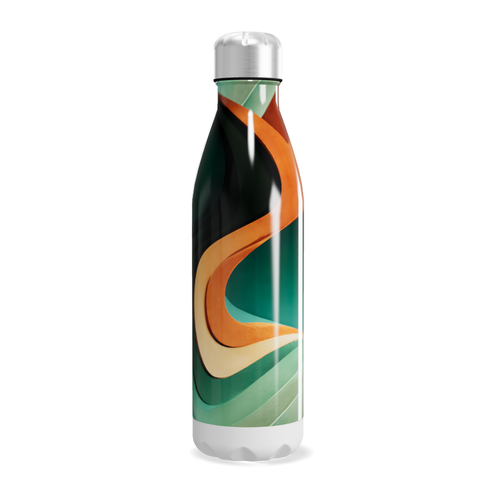 Garrafa Inox Estampada Verde e Laranja