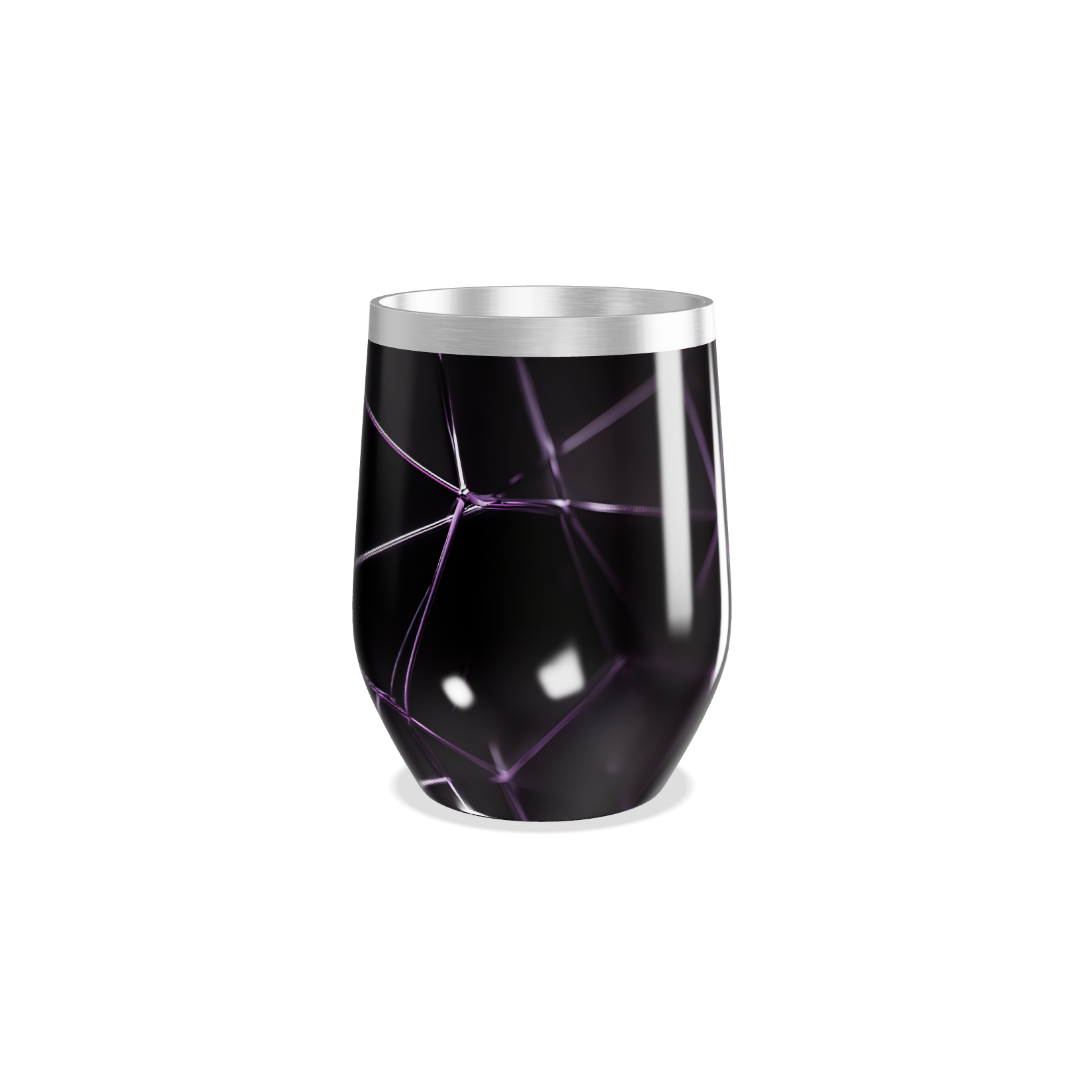 Copo Térmico Slim - Preto com Linhas Metálicas