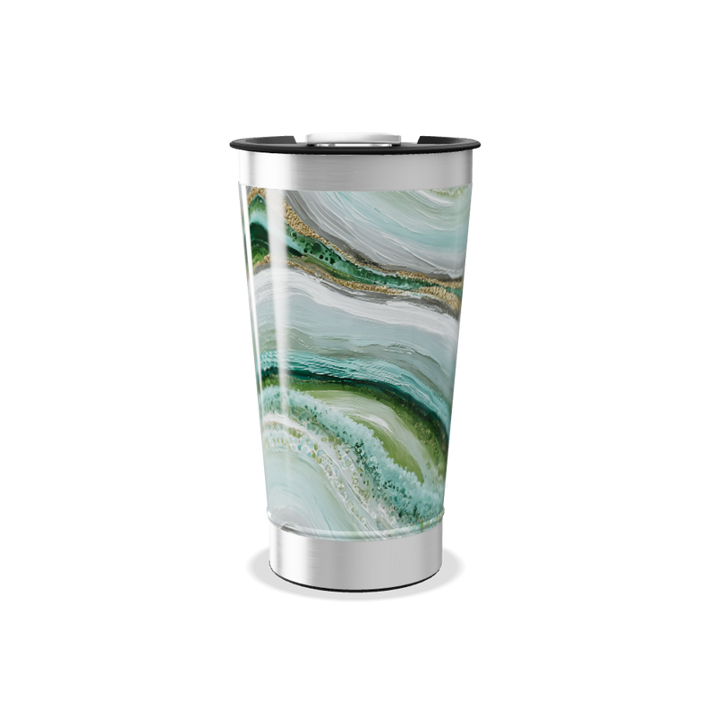 Copo Térmico - Verde Mármore Aço Inox