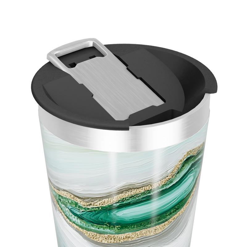 Copo Térmico - Verde Mármore Aço Inox