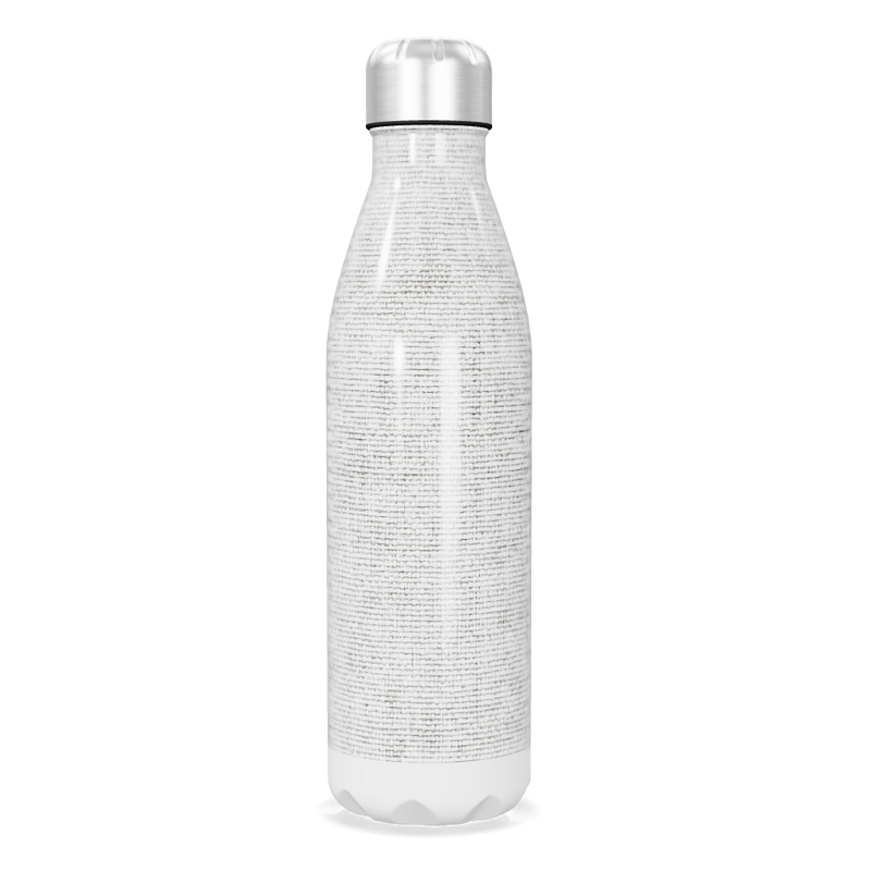 Garrafa Inox - Branca com Tampa Prateada