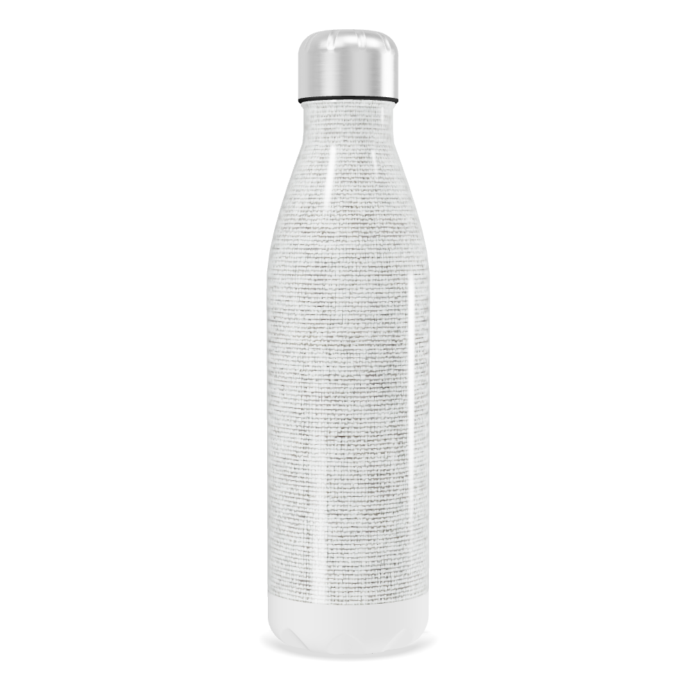 Garrafa Inox - Branca com Tampa Prateada