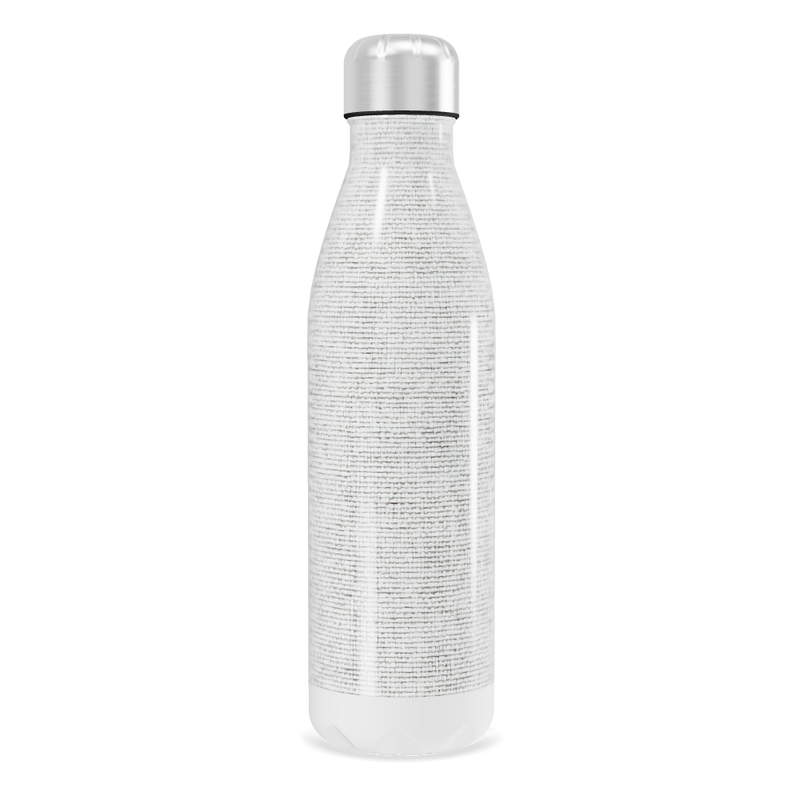 Garrafa Inox - Branca com Tampa Prateada