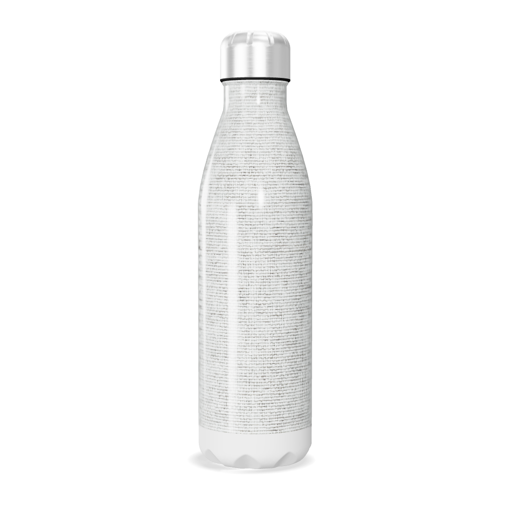 Garrafa Inox - Branca com Tampa Prateada