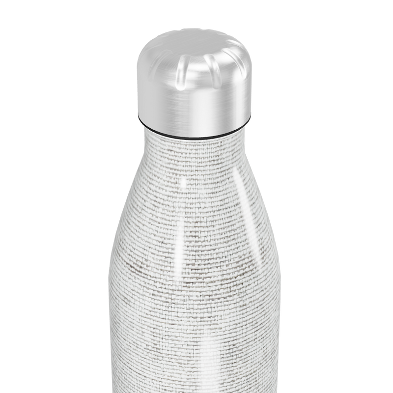 Garrafa Inox - Branca com Tampa Prateada