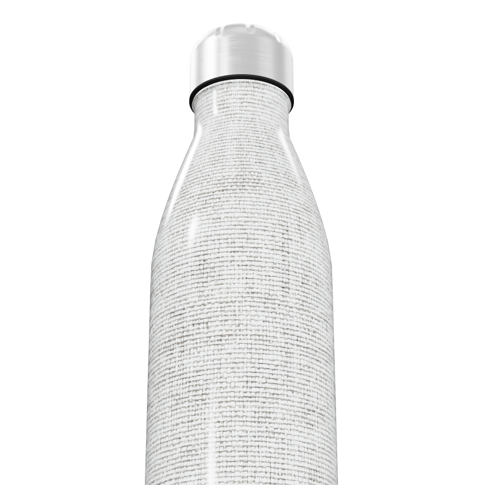 Garrafa Inox - Branca com Tampa Prateada