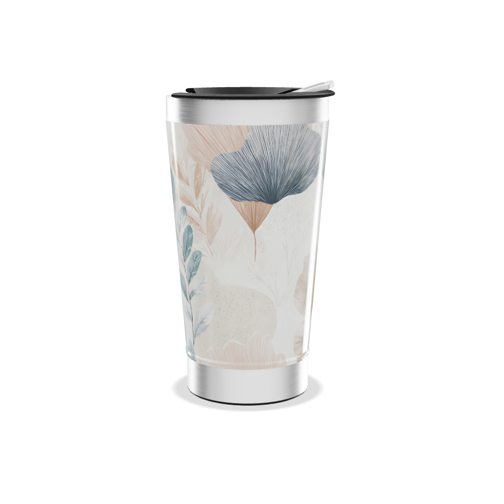 Copo Térmico - Floral Bege e Azul