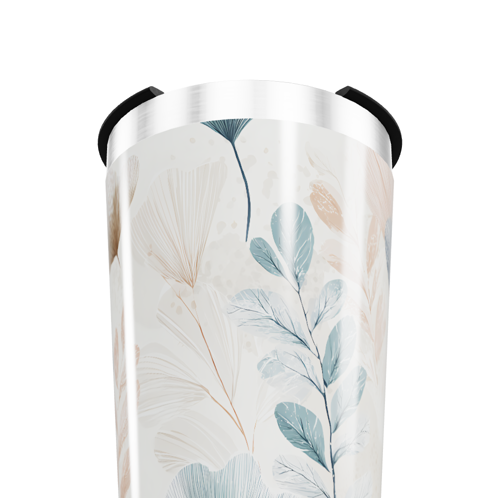 Copo Térmico - Floral Bege e Azul