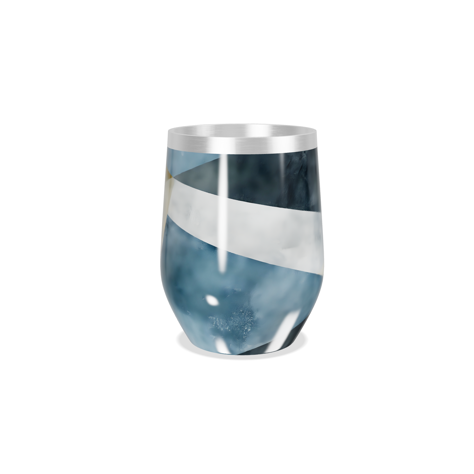 Copo Térmico Slim - Listras Azul e Amarelo