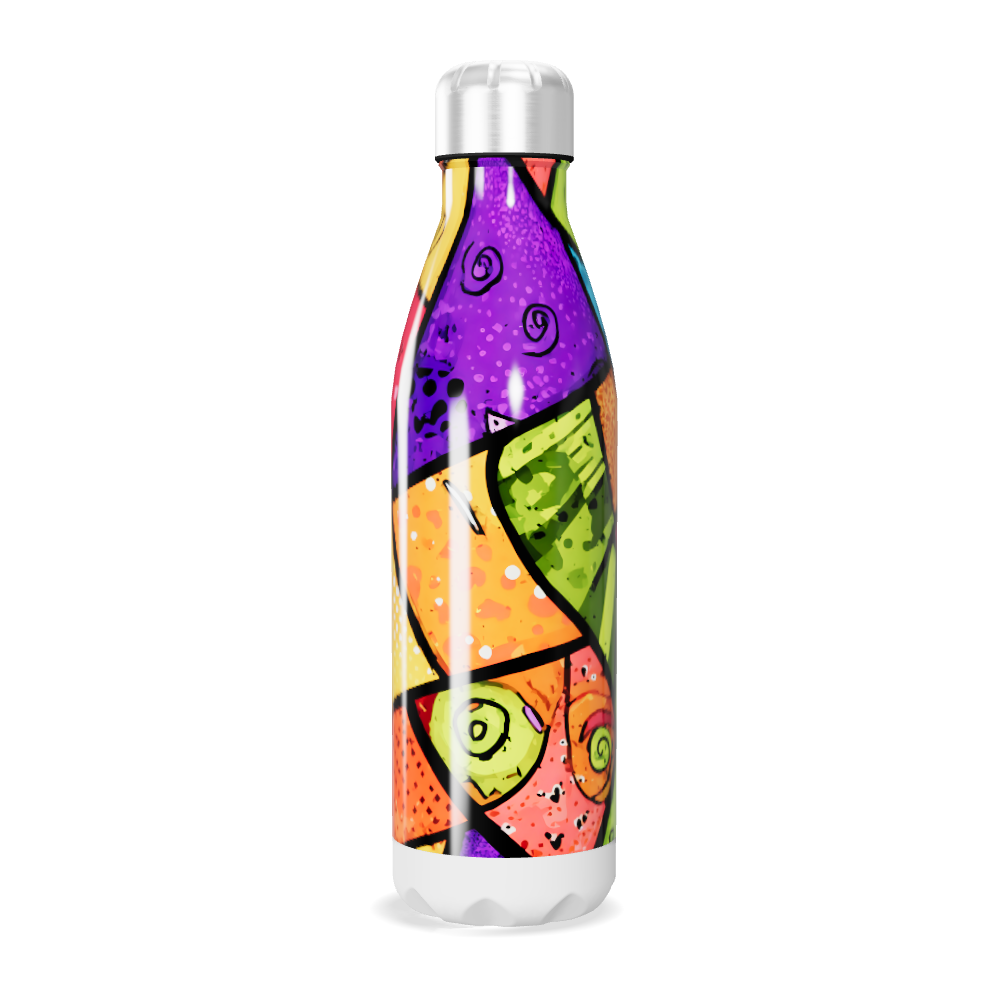 Garrafa Inox - Colorida com Estampa Geométrica
