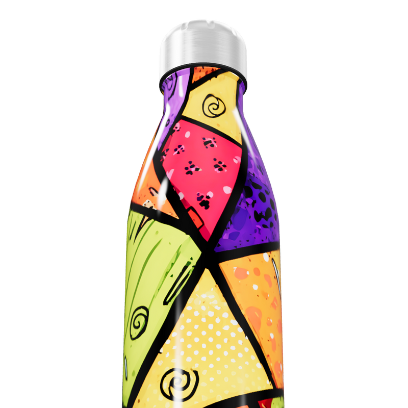 Garrafa Inox - Colorida com Estampa Geométrica