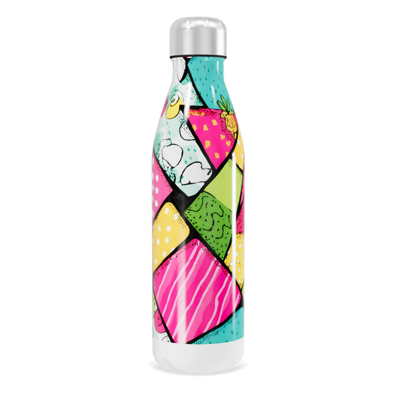 Garrafa Inox - Estampa Colorida Abstrata