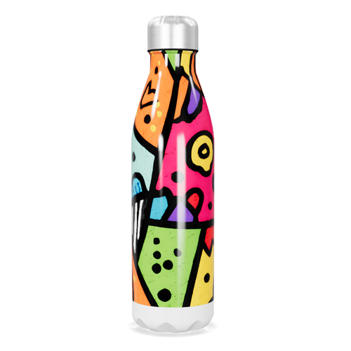 Garrafa Inox - Estampa Colorida Abstrata
