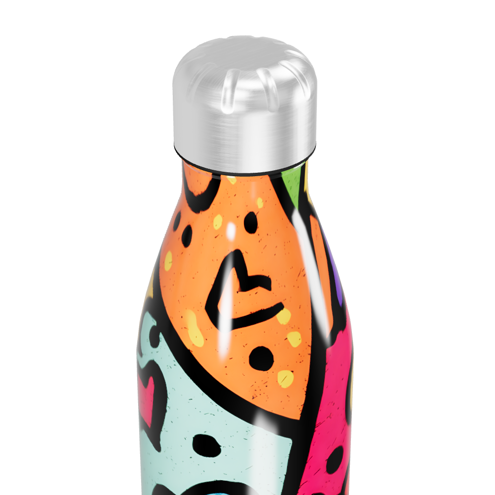 Garrafa Inox - Estampa Colorida Abstrata