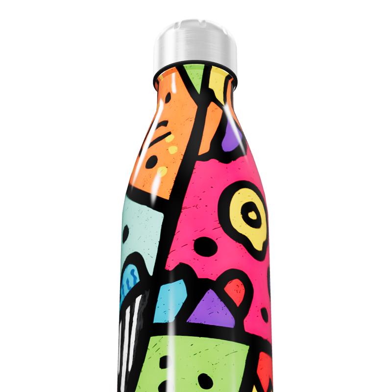 Garrafa Inox - Estampa Colorida Abstrata