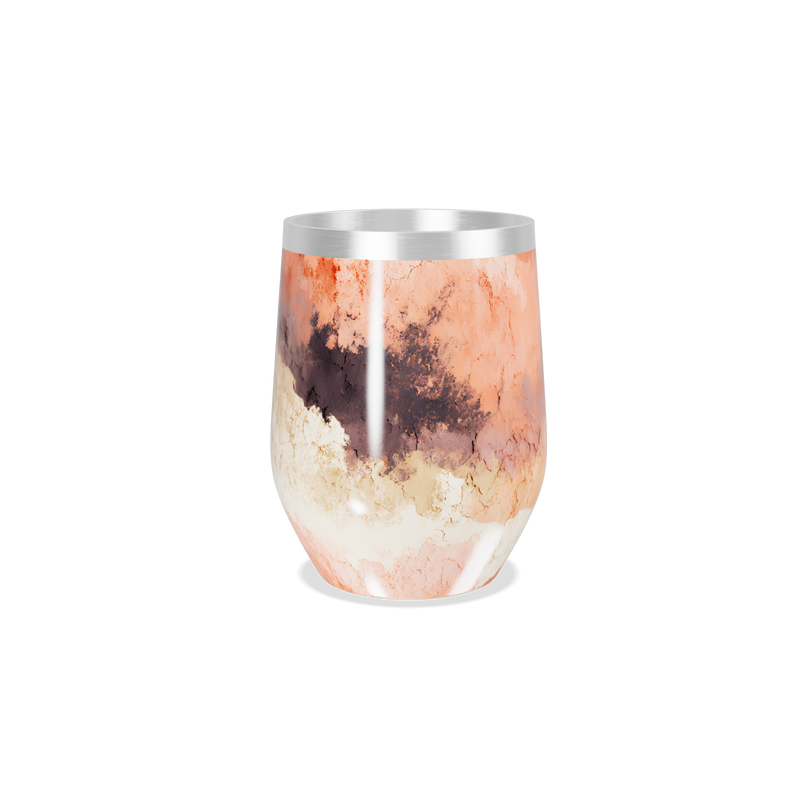 Copo Térmico Slim - Mármore Laranja Aço