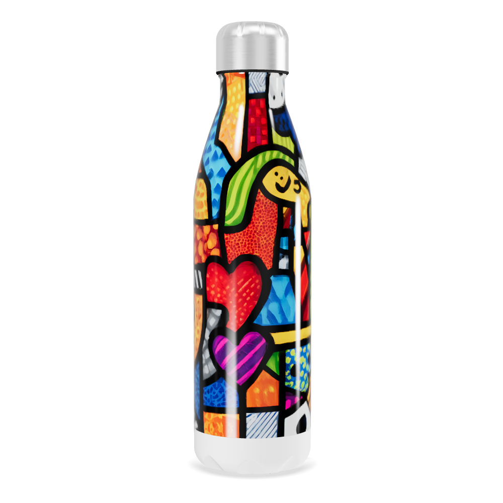 Garrafa Inox - Estampa Colorida Abstrata
