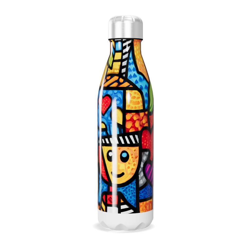 Garrafa Inox - Estampa Colorida Abstrata