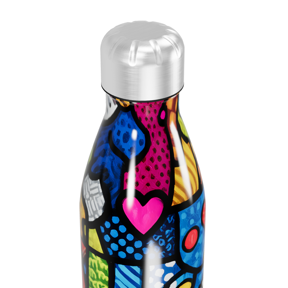Garrafa Inox - Estampa Colorida Abstrata