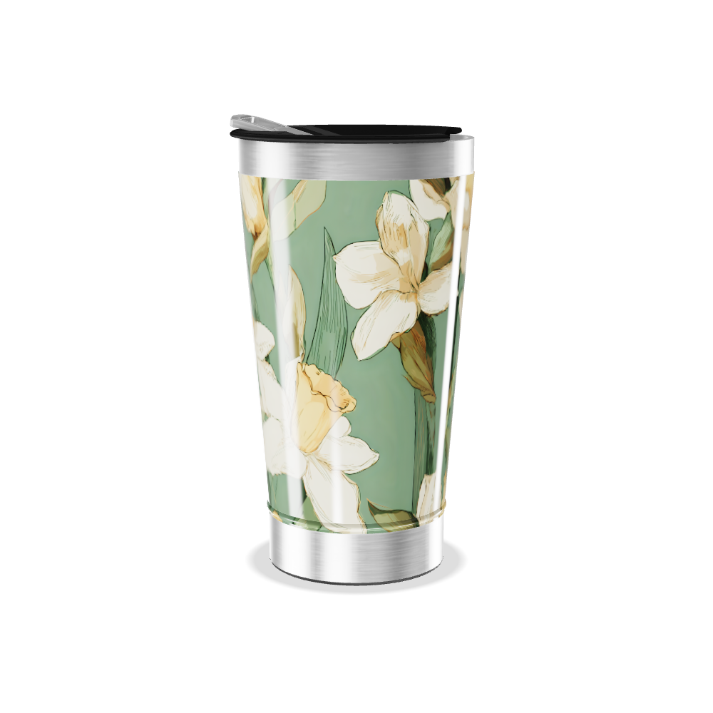 Copo Térmico - Floral Verde Aço Inox