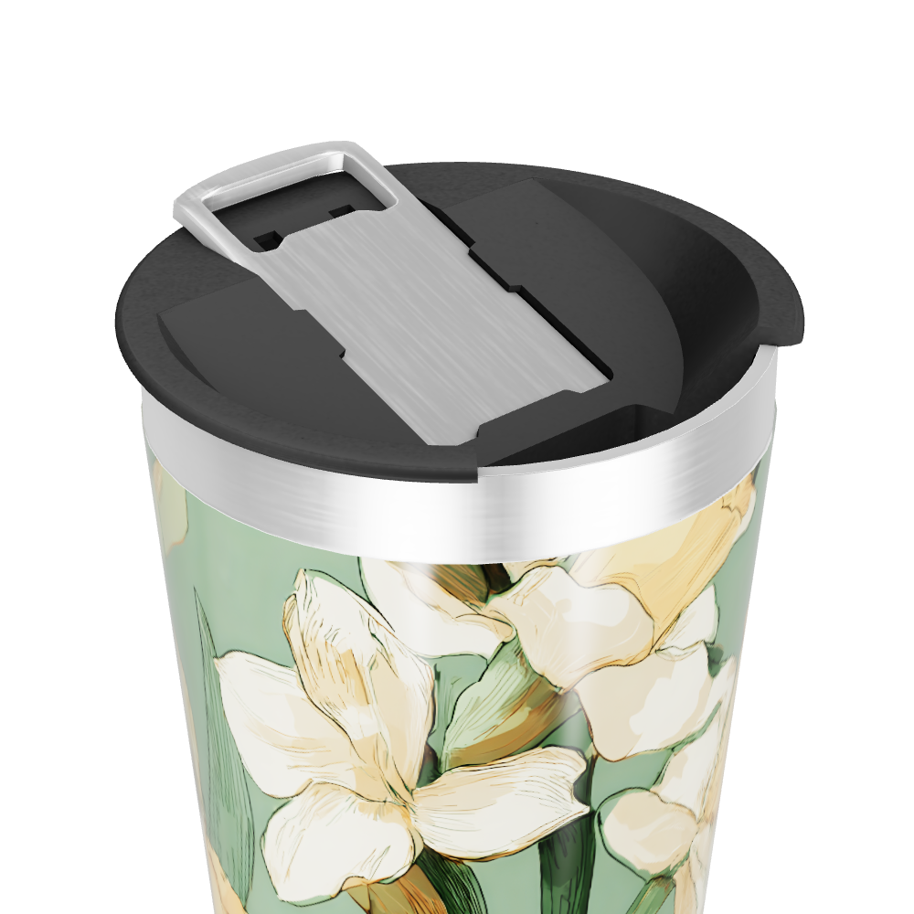 Copo Térmico - Floral Verde Aço Inox